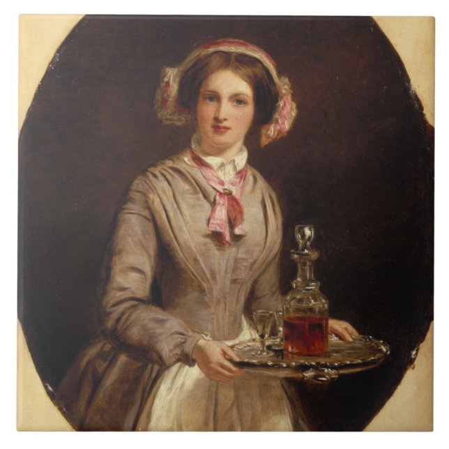 'Sherry Sir?', 1853 (oil on canvas) Ceramic Tile (Front)