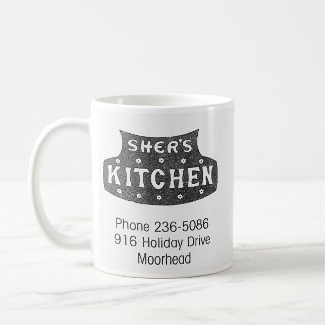 Sher's Kitchen Moorhead MN Coffee Mug (Left)