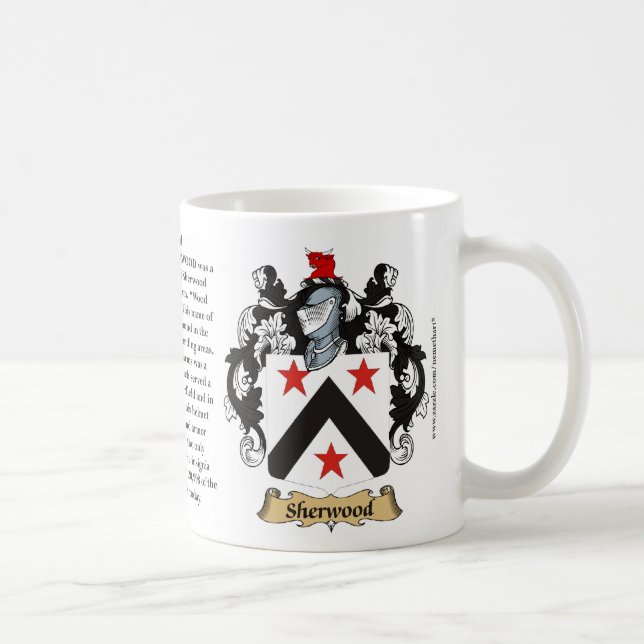 Sherwood Family Coat of Arms (Crest) including the Coffee Mug (Right)