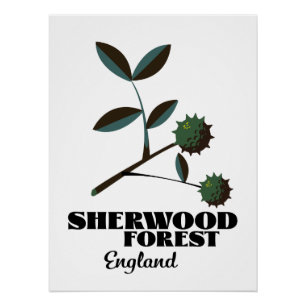 Sherwood Forest England travel poster
