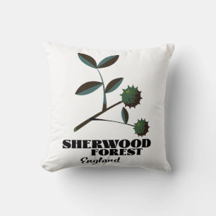 Sherwood Forest England travel poster Classic Roun Cushion