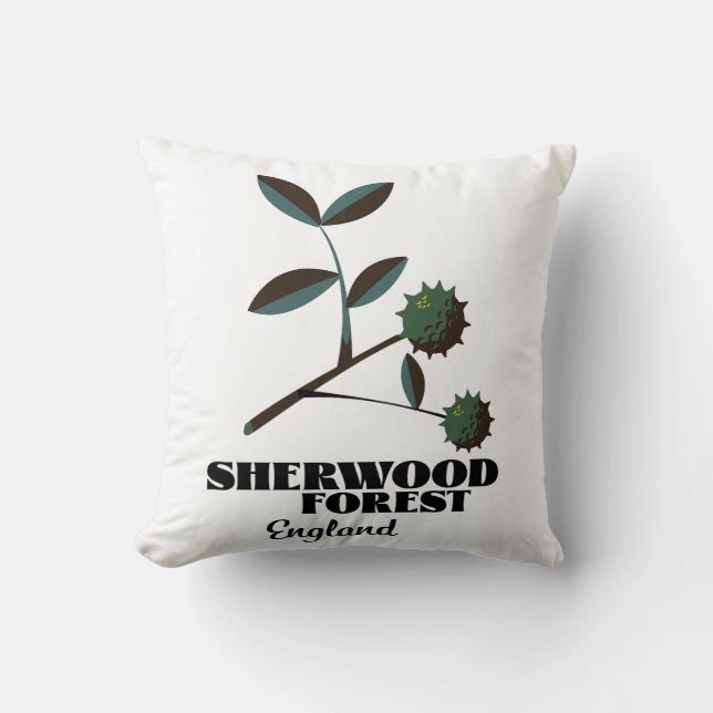 Sherwood Forest England travel poster Classic Roun Cushion (Front)