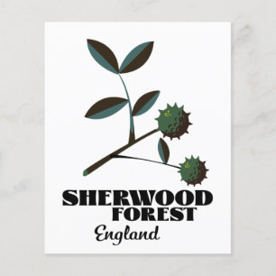 Sherwood Forest England travel poster Flyer
