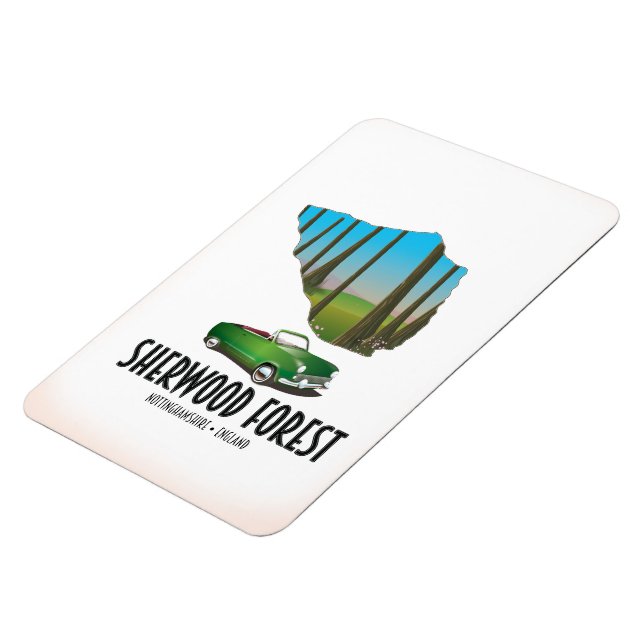Sherwood Forest Nottinghamshire map Magnet (Left Side)