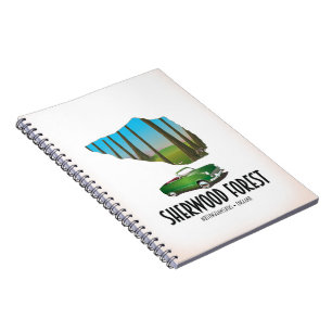 Sherwood Forest Nottinghamshire map Notebook