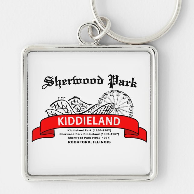 Sherwood Park Kiddieland, Rockford, IL. Amusement Key Ring (Front)