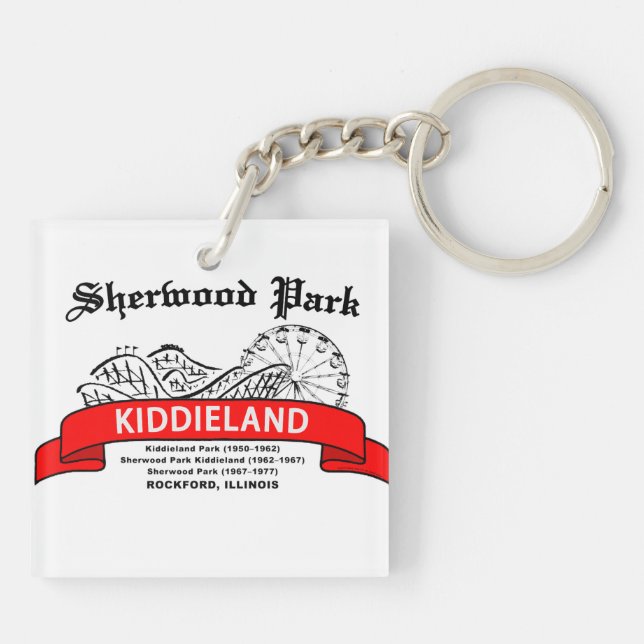 Sherwood Park Kiddieland, Rockford, IL. Amusement Key Ring (Back)