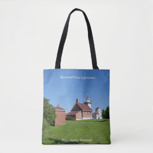 Sherwood Point Lighthouse all over tote bag