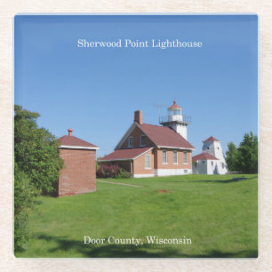 Sherwood Point Lighthouse glass coaster