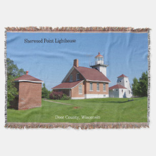 Sherwood Point Lighthouse woven blanket