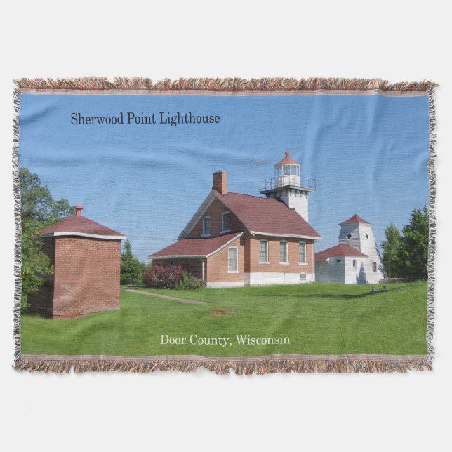 Sherwood Point Lighthouse woven blanket (Front)