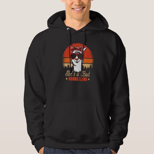 Shes A Bad Mama Llama Mothers Day Grandmother Alpa Hoodie (Front)