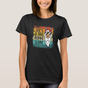 She's a Bad Momma Llama For Women Animal Retro T-Shirt
