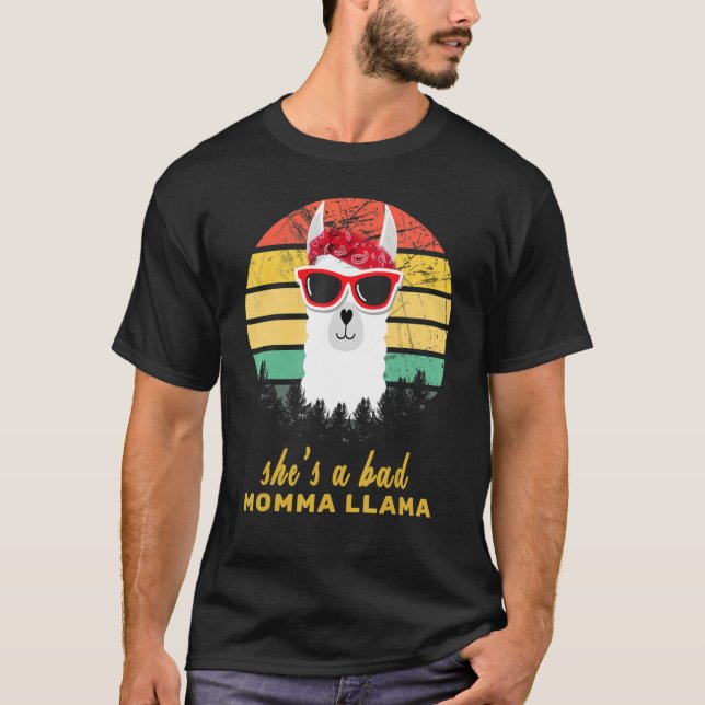She's A Bad Momma Llama   Fuuny Llama   T-Shirt (Front)