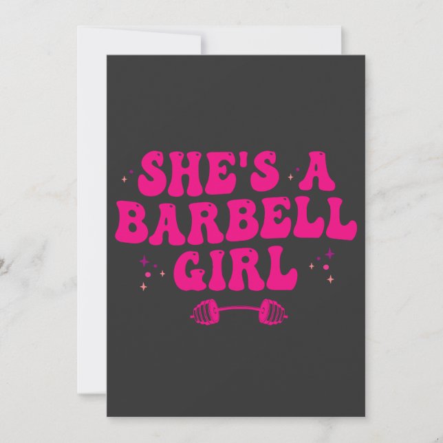 She's a barbel Girl Fitness Gym Sport Gift  Invitation (Front)