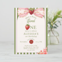 She's a Berry Sweet One Birthday Invitation