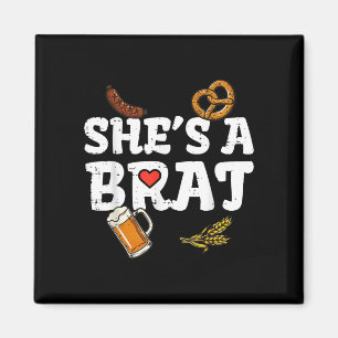 Shes a brat funny sausage couple matching men magnet