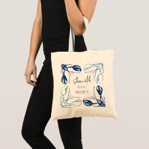 She's a Catch Blue Coastal Bridesmaid Tote Bag