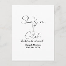 She's a catch champagne bottle bachelorette weeken