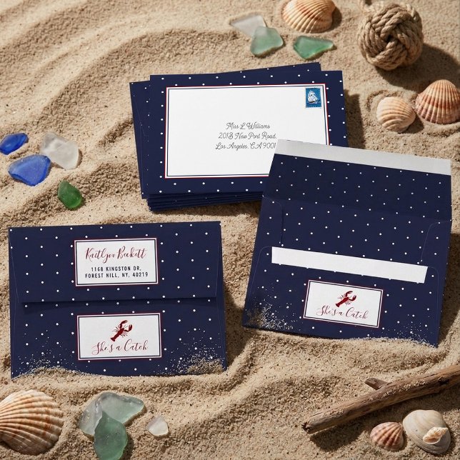 She's A Catch Coastal Bachelorette Party Envelope (Creator Uploaded)