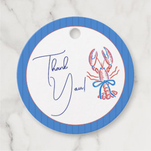 She's A Catch Coastal Lobster Bridal Shower Favour Tags