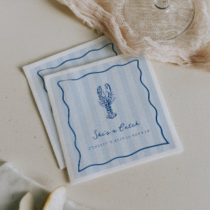 She's a Catch   Coastal Lobster Bridal Shower  Napkin