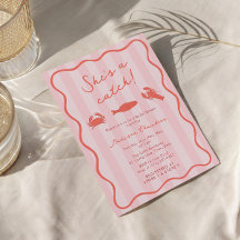She's A Catch Lobster Pink & Orange Bridal Shower