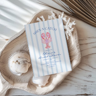 She's a Catch Preppy Lobster Bridal Shower Invitation