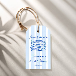 She's a catch sardines fish bridal shower custom gift tags