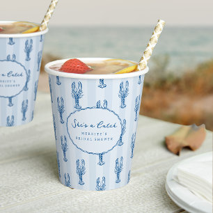 She's A Catch   Summer Lobster Bridal Shower Paper Cups