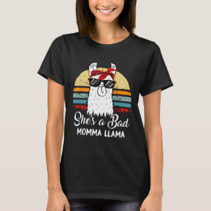 She's A D Momma Llama Funny Retro Vintage Mama T-Shirt