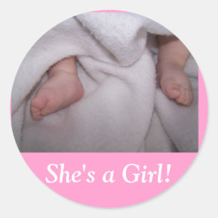 , She's a Girl! Classic Round Sticker