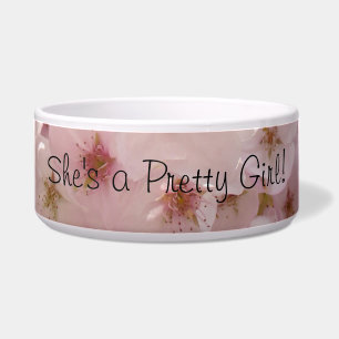 She's a Preety Girl Pink Dog food water bowls