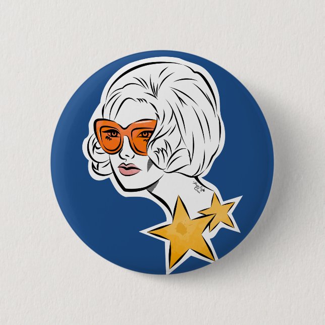 She's a Star Retro Style 6 Cm Round Badge (Front)