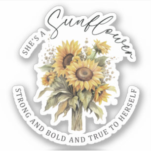She's A Sunflower Vinyl Sticker