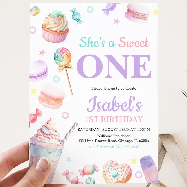 She's a Sweet One Birthday Invitation (Creator Uploaded)