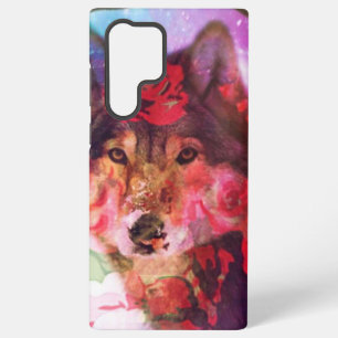 Shes a Tame Digital Wolf and Flowers  Samsung Galaxy Case