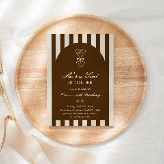 She's A Tini Bit Older Coffee Martini Birthday Invitation (Creator Uploaded)