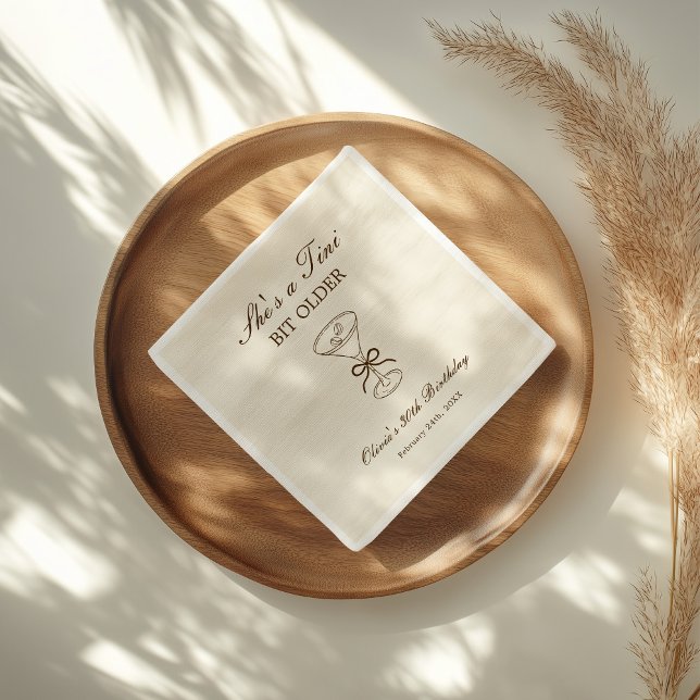 She's A Tini Bit Older Coffee Martini Birthday Napkin (Creator Uploaded)