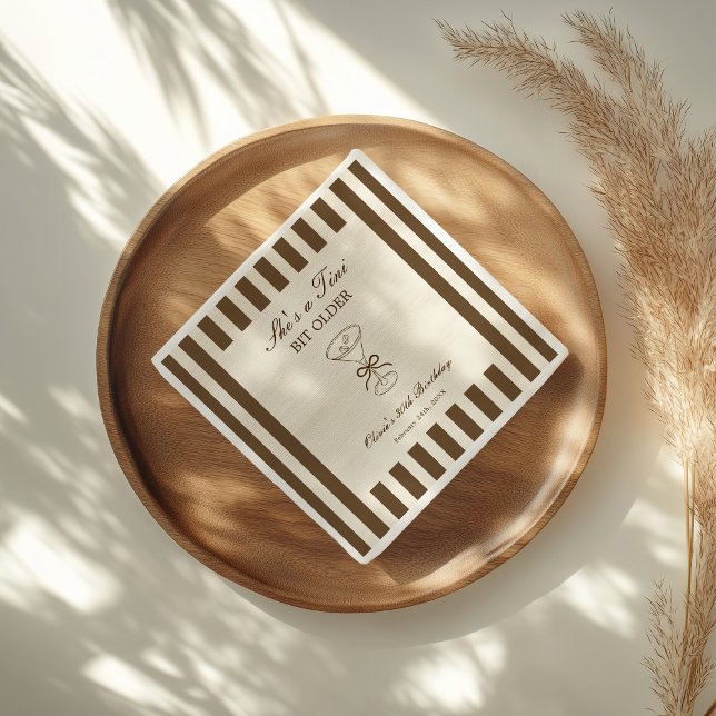 She's A Tini Bit Older Coffee Martini Birthday Napkin (Creator Uploaded)