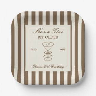 She's A Tini Bit Older Coffee Martini Birthday Paper Plate