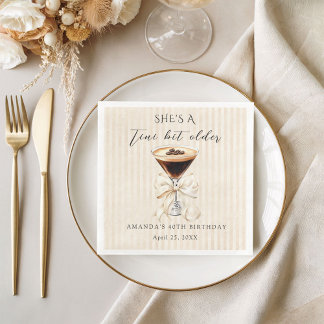 She's a Tini Bit Older Espresso Martini Birthday Napkin