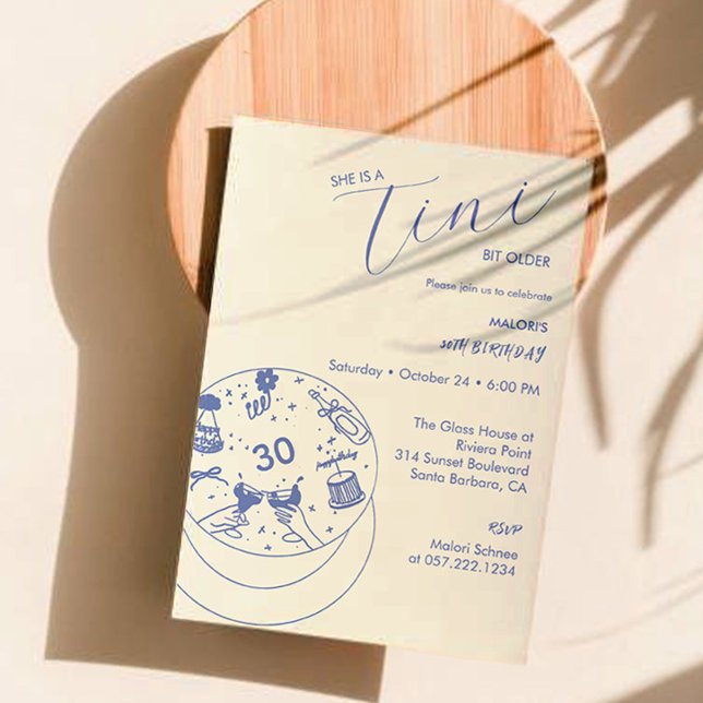 She's a Tini Bit Older Martini 30th Birthday Invitation (Creator Uploaded)