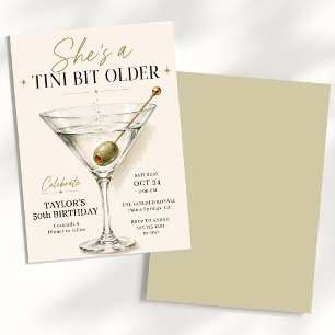 She's a Tini Bit Older Martini 50th Birthday Invitation