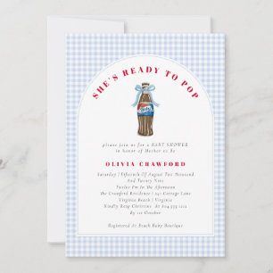 She's About to Pop Popcorn Pop Soda Baby Shower Invitation