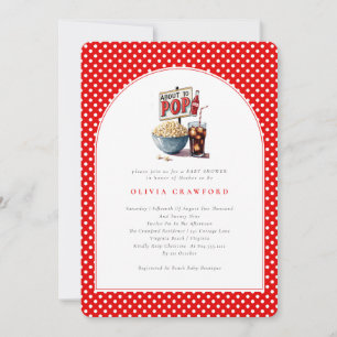 She's About to Pop Popcorn Pop Soda Baby Shower  Invitation