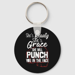 She's Beauty She's Grace She'll Punch You In The F Key Ring