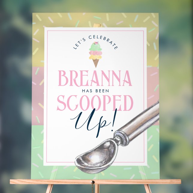 She's Been Scooped Up 3 Shade Scoop Acrylic Sign (Neutral)