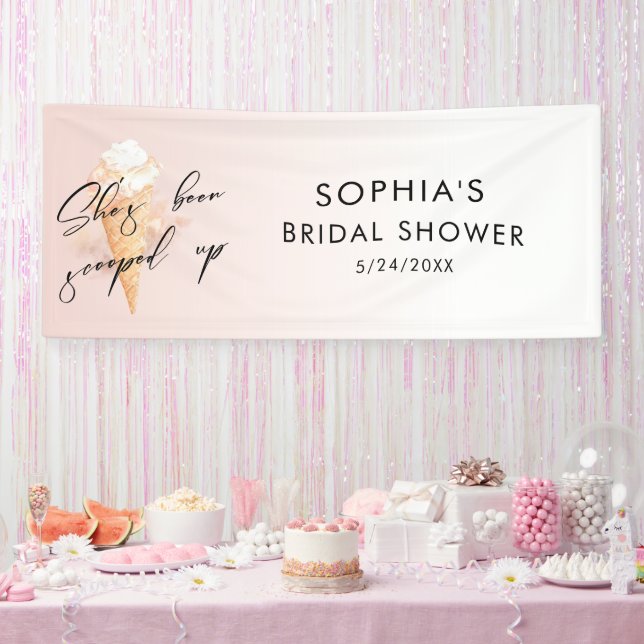 She's Been Scooped Up Bridal Shower Banner (Party)
