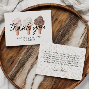 She's Been Scooped Up Bridal Shower Flat Thank You Card